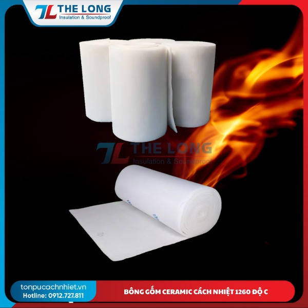 Bông Gốm Ceramic Cách Nhiệt 1260 Độ C 15 Bông Gốm Ceramic Cách Nhiệt 1260 Độ C