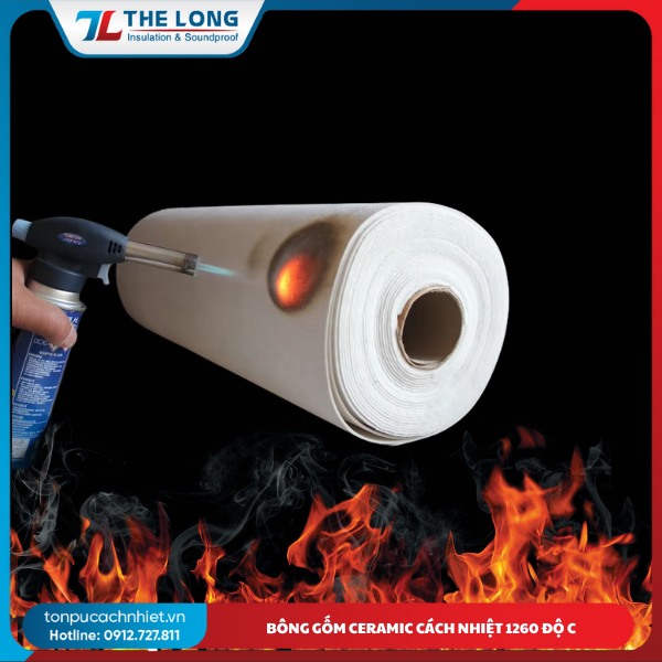 Bông Gốm Ceramic Cách Nhiệt 1260 Độ C 18 Bông Gốm Ceramic Cách Nhiệt 1260 Độ C