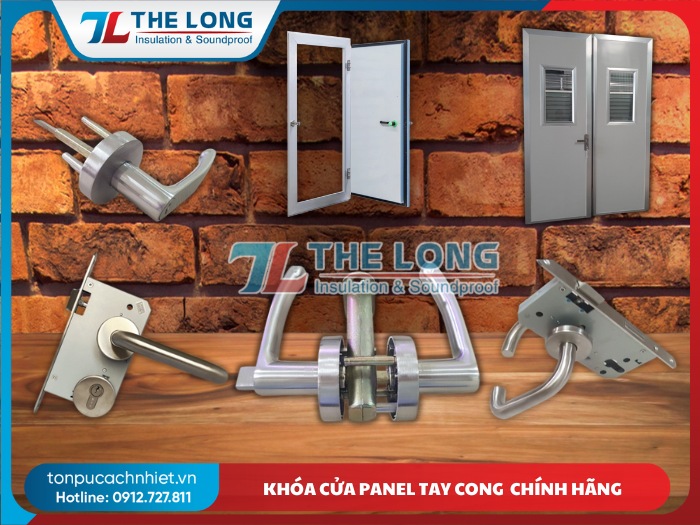 Khóa cửa panel Tay cong chính hãng