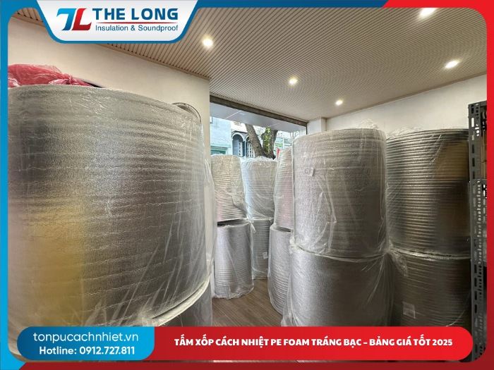 Tấm xốp cách nhiệt PE foam tráng bạc chất lượng 2025 11 Tấm xốp cách nhiệt PE foam tráng bạc
